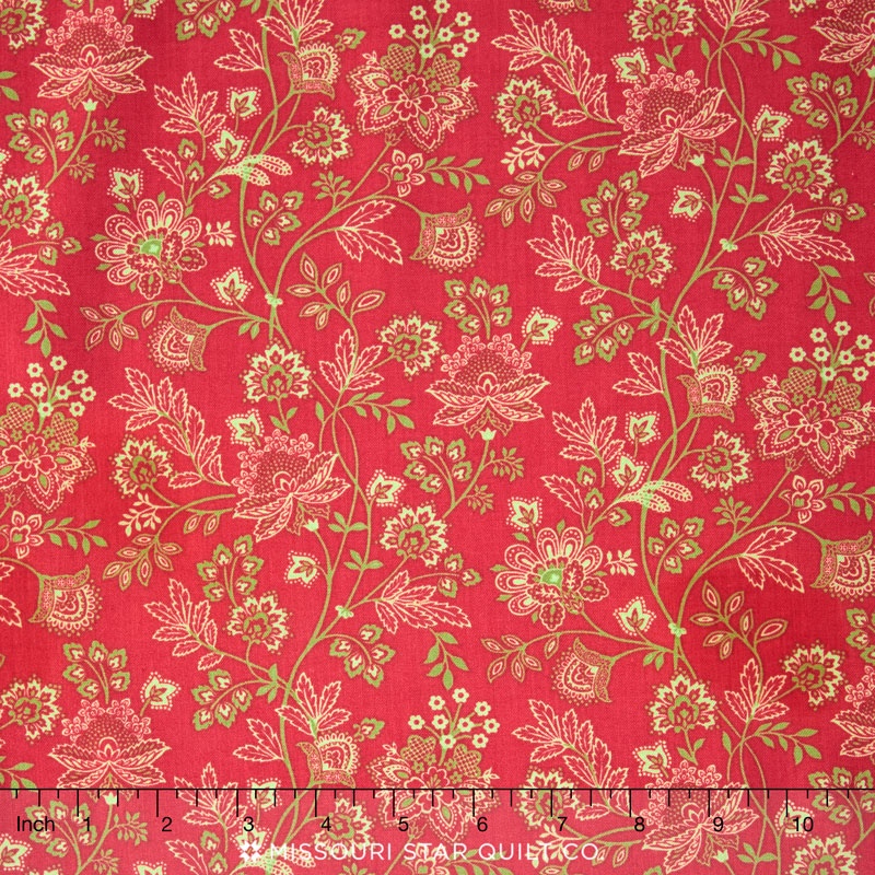 Bandana Florals - Bandana Floral Red Yardage - Dover Hill - Benartex ...