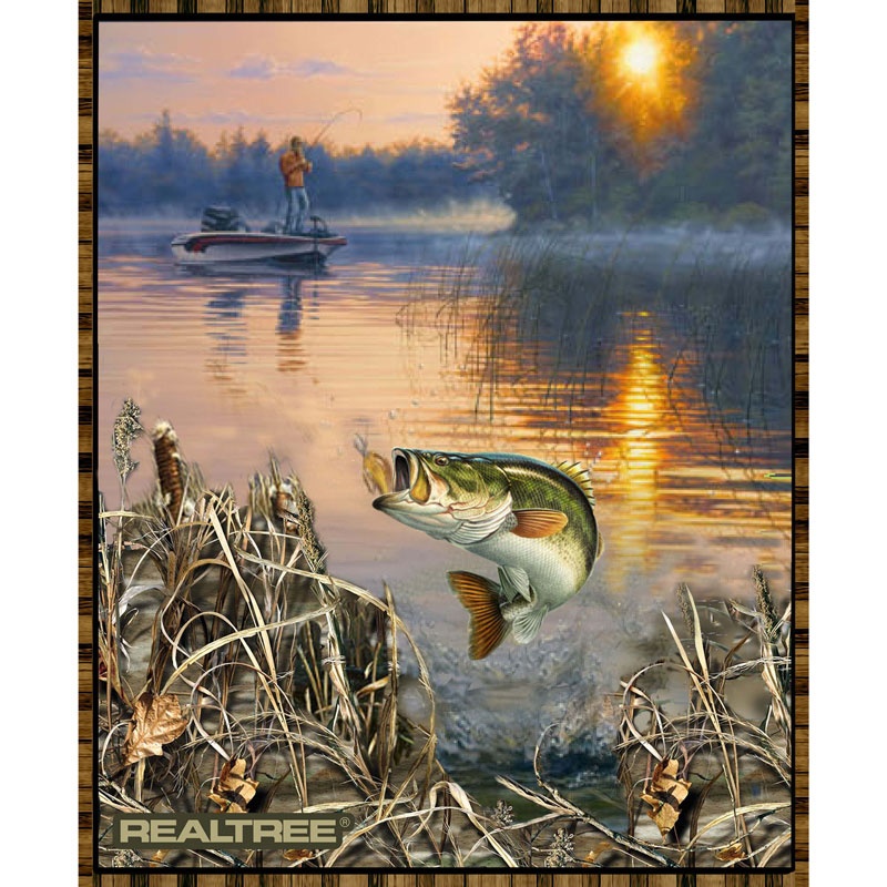 Realtree Bass Fishing Panel Realtree Licensed Products Print