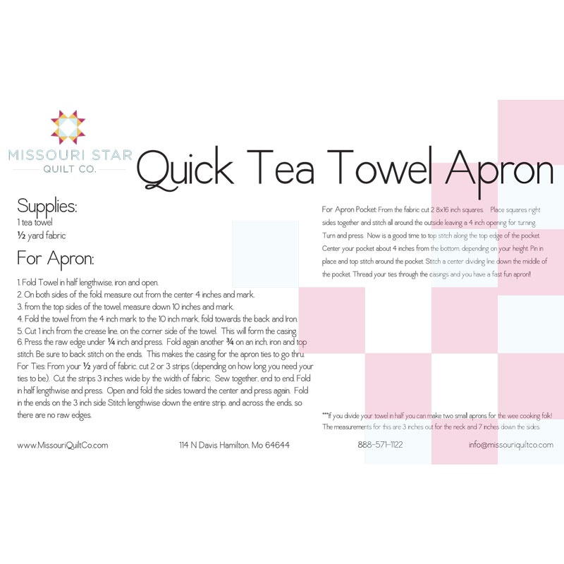 Tea Towel Apron Pattern 