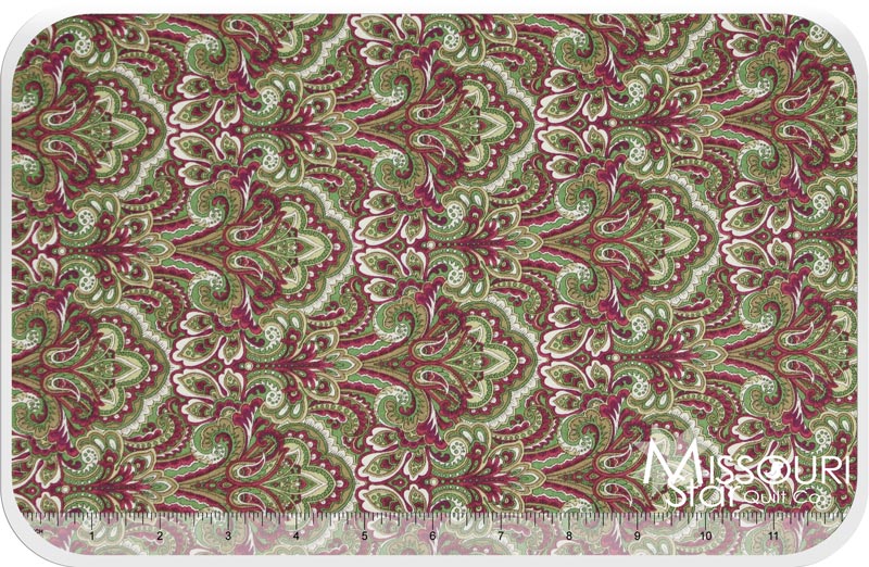Arabella Rose - Red Paisley Yardage