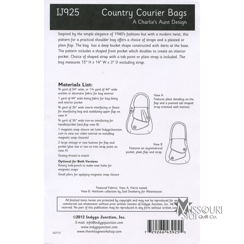 Country Courier Bag Pattern Indygo Junction