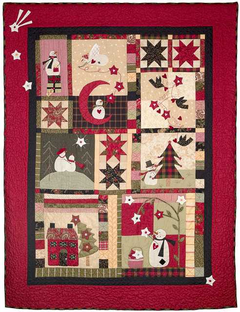 catch a christmas star pattern bunny hill designs christmas fat quarters fabric