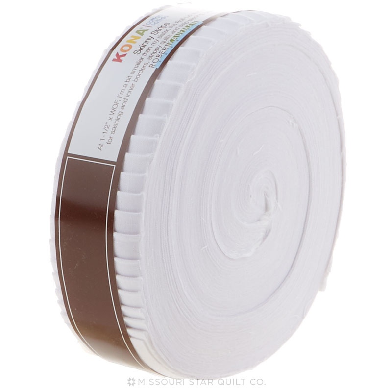 Kona Cotton Solids - White Skinny Strips