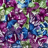 Butterfly Forest - Butterfly Stripe White/Multi Yardage - Ann Lauer ...