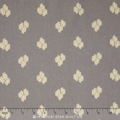 Fragmental - Salmon Foulard Grey Yardage