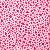Key to my Heart - Tossed Hearts Pink Yardage