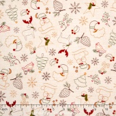 Wrapped in Joy - Tossed Christmas Items Cream Yardage