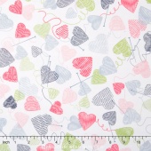 Wool Ewe Be Mine - Love Knit White on Pink Yardage
