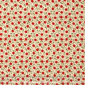Wrapped in Joy - Red Flowers Tan Yardage