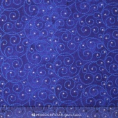 Stonehenge - Starry Night 2 Metallic  Blue Star Swirls Yardage