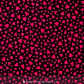 Key to my Heart - Tossed Hearts Black Yardage