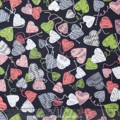Wool Ewe Be Mine - Love Knit Grey on Pink Yardage