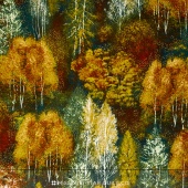 Shades of the Season 9 - Trees Autumn Metallic Yardage