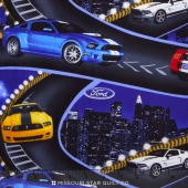 Ford Mustang - Roads Allover Yardage