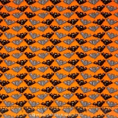 Midnight Masquerade - Bat Brigade Orange Yardage