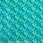 Fancy Flannel - Intrigue Navy Leaves Teal Yardage